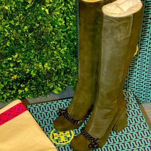 New! Tory Burch Addison 95mm Boots Lancaster Suede